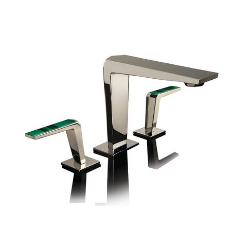 Altmans Limited Widespread Lavatory Set Malachite Polished Nickel