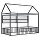 preview thumbnail 17 of 58, Metal Bed House Bed Frame with Fence and Shelves