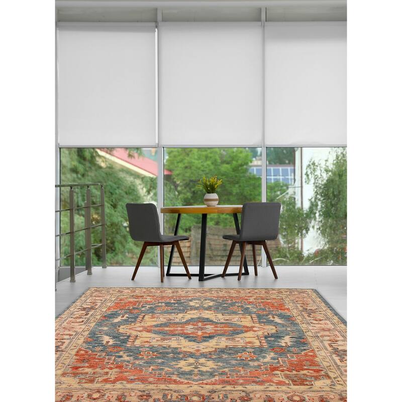 ECARPETGALLERY Hand-knotted Jules Serapi Navy Wool Rug - 8'0 x 9'10