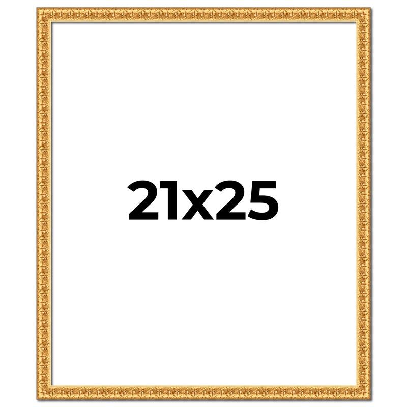 21x25 Frame Gold Real Wood Picture Frame Width 1 inches | Interior