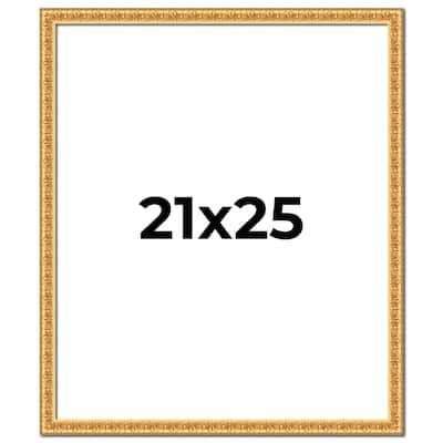 21x25 Frame Gold Real Wood Picture Frame Width 1 inches | Interior