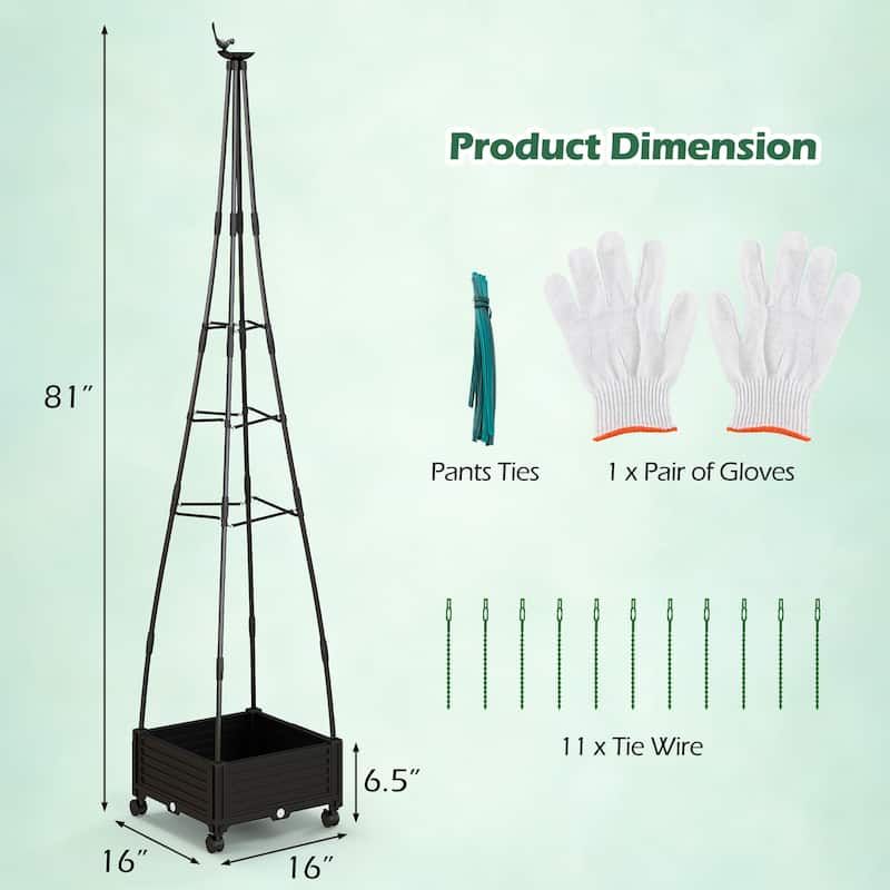 Gymax 81'' Garden Obelisk Trellis for Climbing Plants Tall Plant