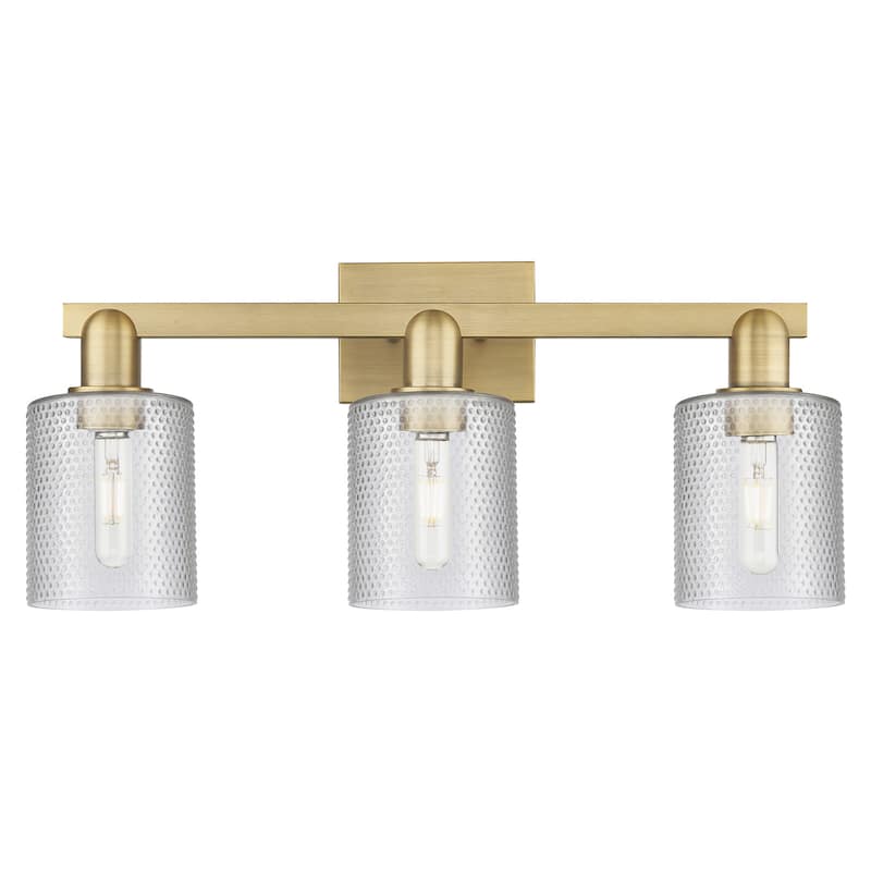 Innovations Lighting 716-3W-11-24 Cobbleskill Vanity Cobbleskill 3 - Brushed Brass / Clear