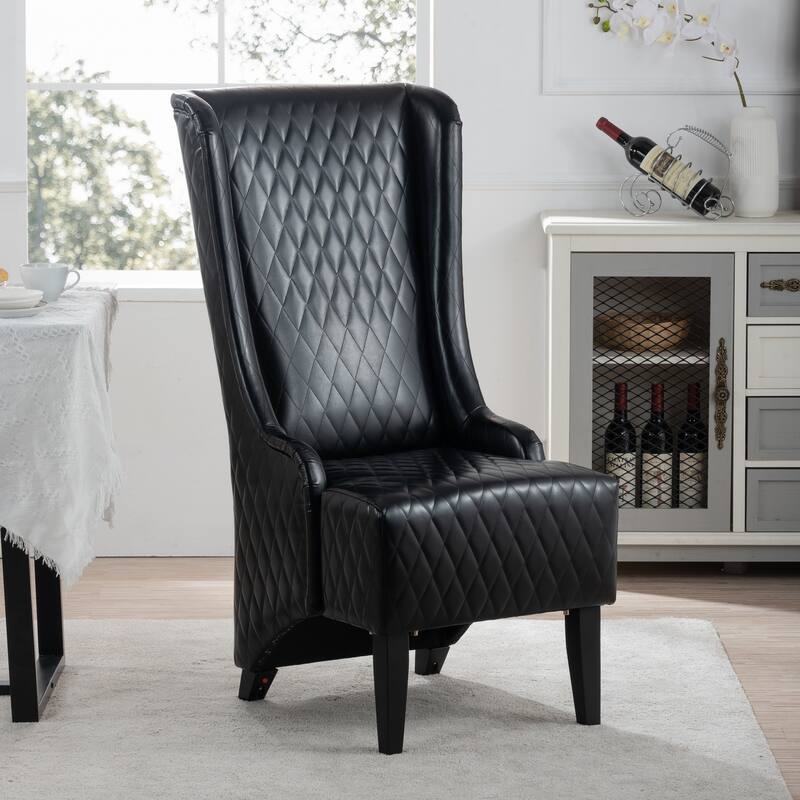 23.03" Wide Wing Back Chair ,Side Chair for Living Room - Dark Black