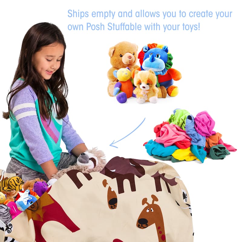Kids' Stuffed Animal Storage Bean Bag Chair Cover or Toy Organizer