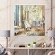 preview thumbnail 9 of 9, Designart "French Boudoir Bath I" Traditional Bathroom Framed Canvas 16 in. wide x 16 in. high - White