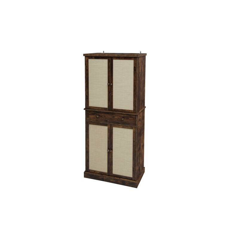 Modern 4-Door Storage Cabinet with 1 Drawer and 4 Adjustable Inner Shelves for Living Room