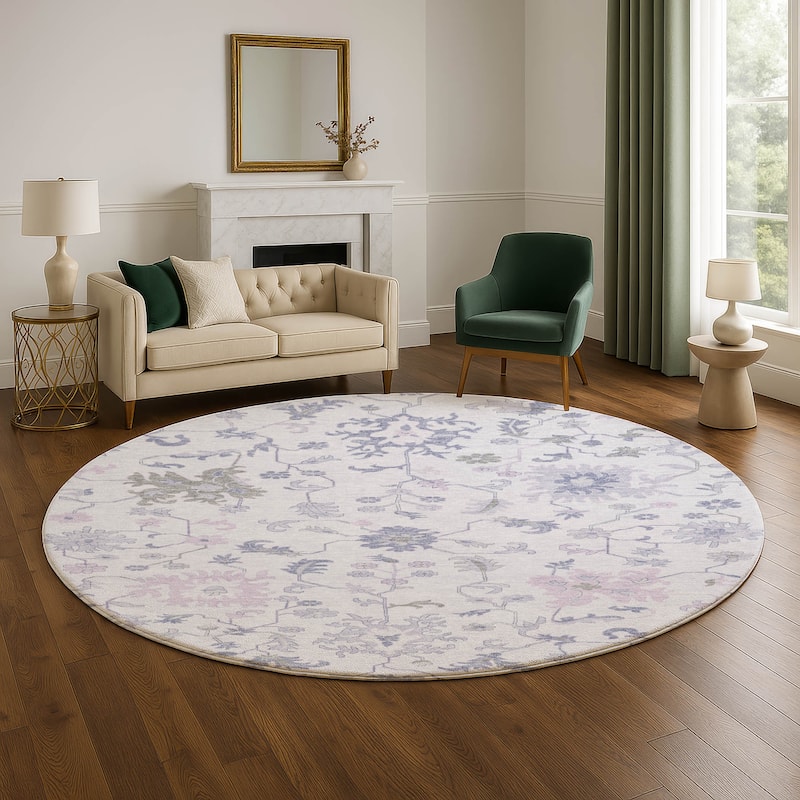 Premium Washable Super Soft Traditional Avanti Mayfield Rug - Lavender - 8' x 8'