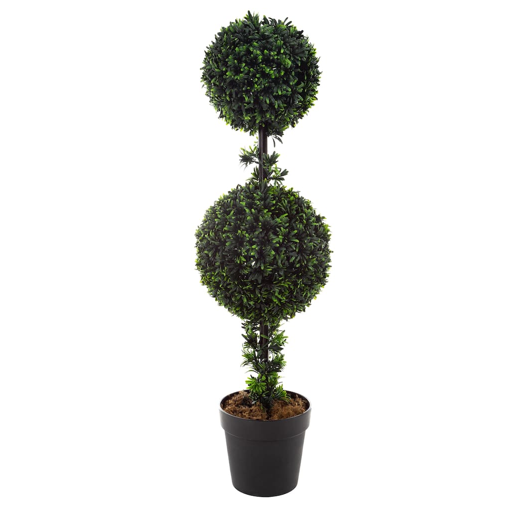 Pure Garden 36-Inch Podocarpus Faux Topiary Tree