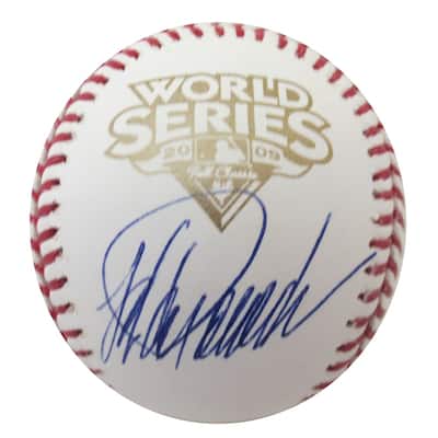 Jorge Posada Autographed 2009 World Series Signed Baseball JSA COA - 8'6" x 11'6"