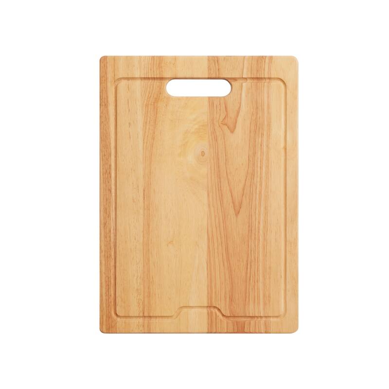 Houzer CB-1712 12" x 16-3/4" Rubberwood Cutting Board - Tan