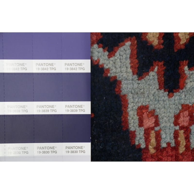 Hand Knotted Oriental 100% Wool Carpet Traditional Geometric Oranges & Rust Heriz (serapi) Area Rug - 6' 3'' X 5' 0''