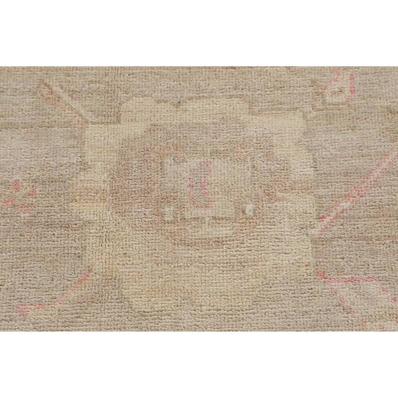 Hand Knotted Oriental 100% Wool Carpet Transitional All-Over Beige & Ivories Oushak Area Rug - 10' 0'' X 8' 0''