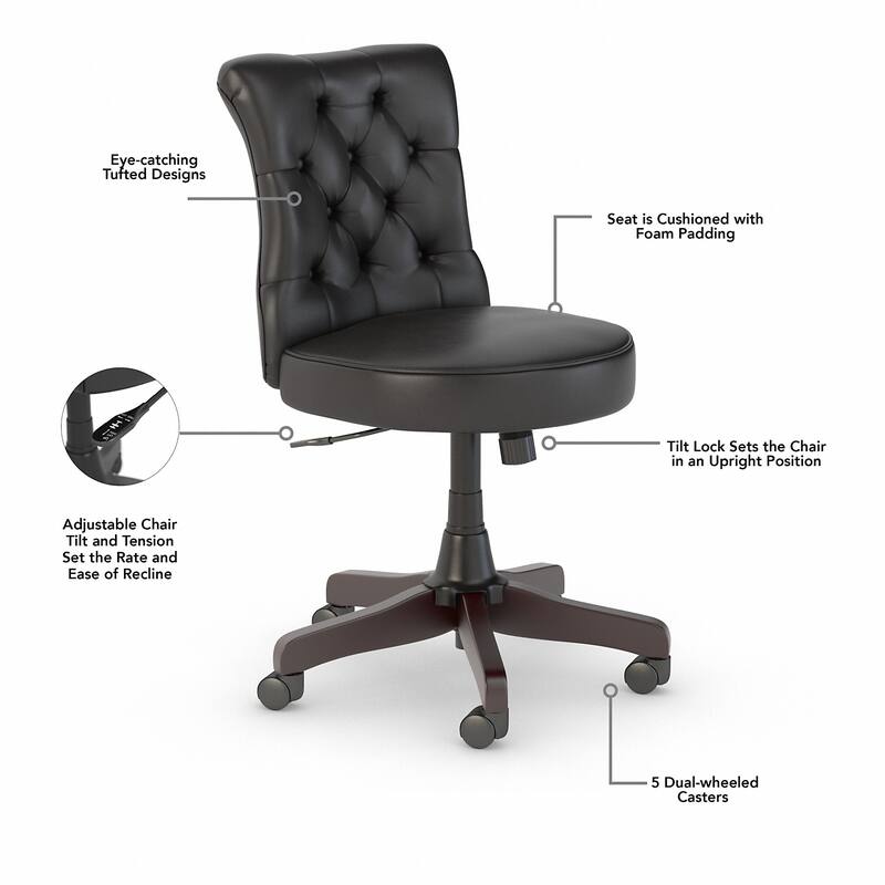 Key West Mid Back Tufted Office Chair by Bush Furniture