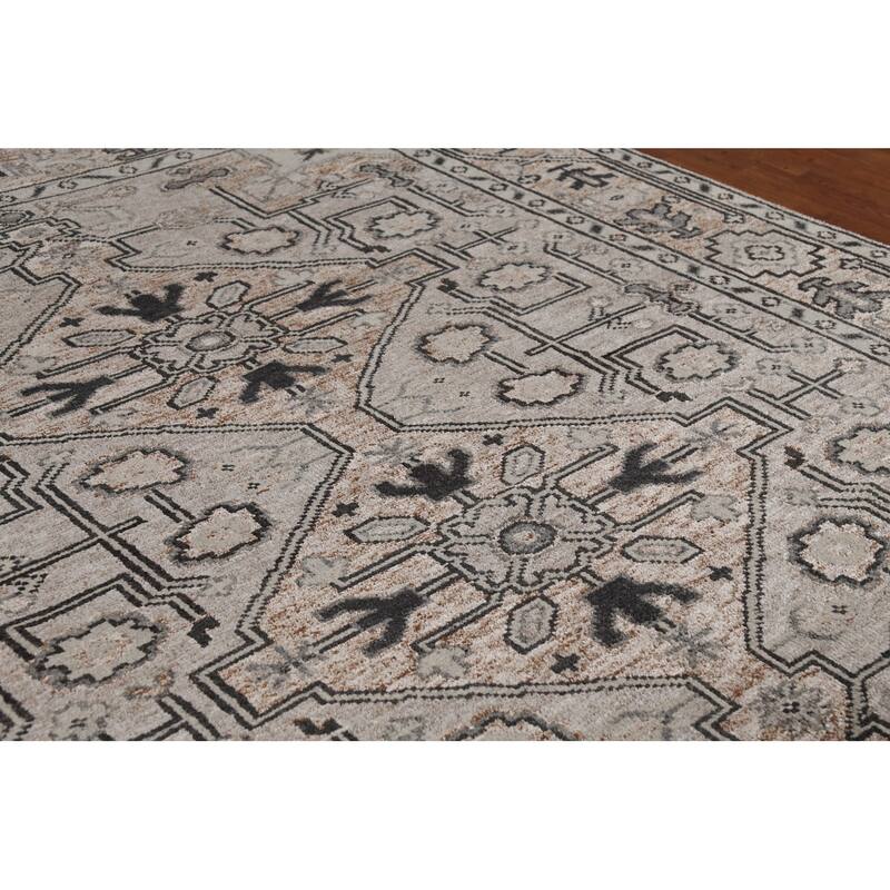 Heriz Serapi Indian Area Rug Hand-Knotted Traditional Wool Carpet - 8'0" x 9'10"