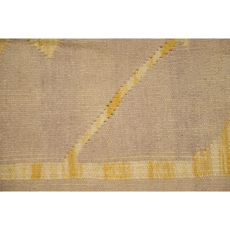Hand Woven Oriental 100% Wool Carpet Southwestern Tribal Yellow & Gold Kilim Area Rug - 4' 10'' X 3' 4''