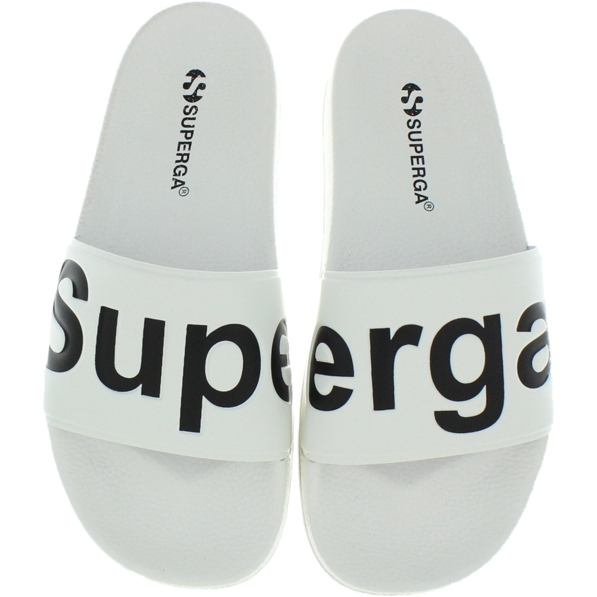 superga white slides
