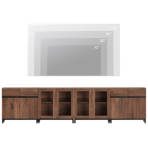Modern Dresser with Adjustable Shelves, 4 in 1 Chest with Glass Doors, Closet Organizers and Storage Cabinet for Bedroom - Brown - No Drawers Modern Dresser with Adjustable Shelves, 4 in 1 Chest with Glass Doors, Closet Organizers and Storage Cabinet for Bedroom - Brown - No Drawers
