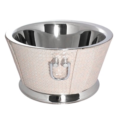 Sol Living Wine Chiller Bucket Double Wall Stainless Steel Insulated Cooler Ice Bucket - Pink Leather, 12 qt