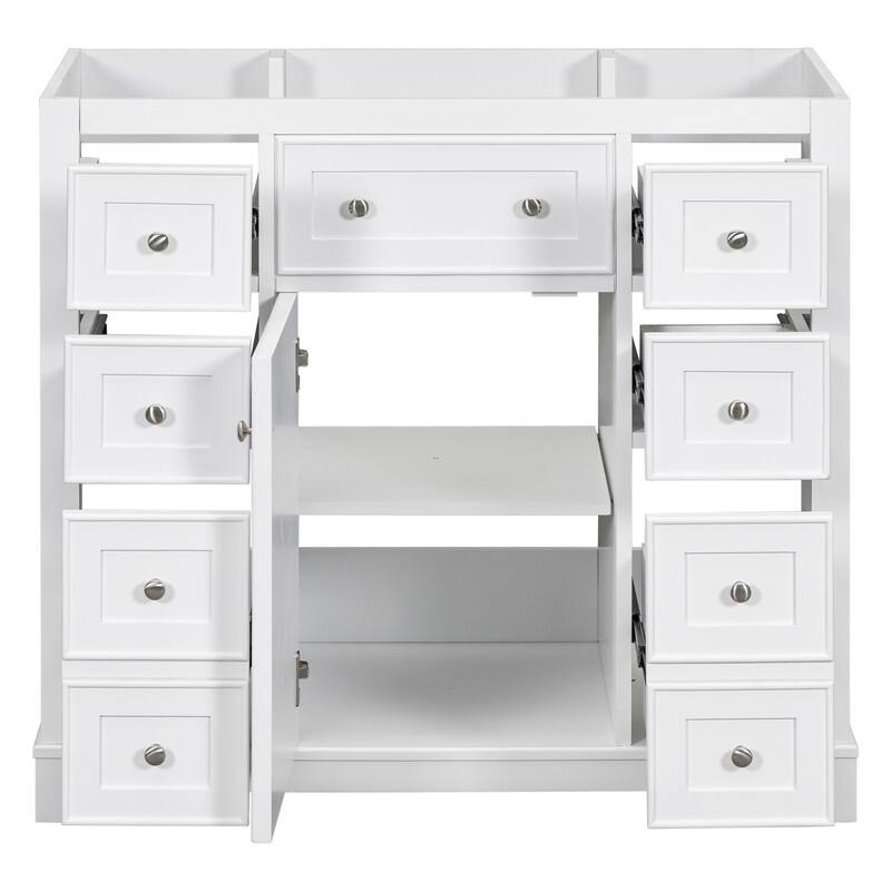36" Bathroom Vanity without Sink, with 1 Cabinet and 6 Drawers