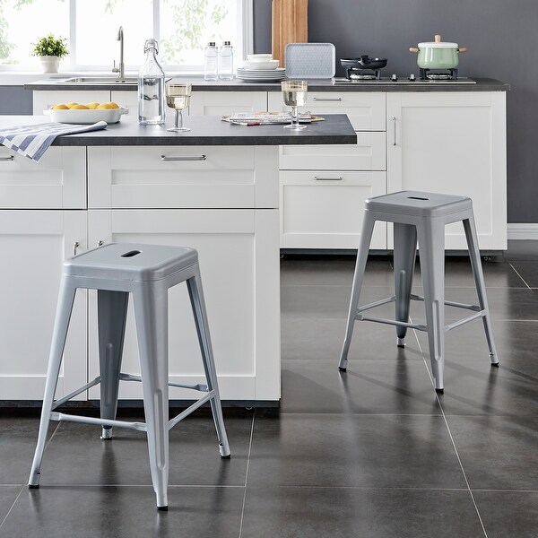 Rustic Vintage Metal Bar Stools Set of 2 On Sale Bed Bath