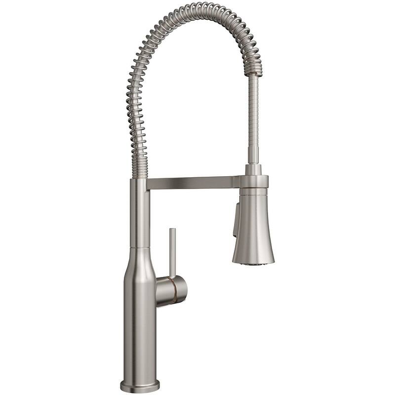 PROFLO PFXC5027 1.5 GPM Single Hole Pre-Rinse Kitchen Faucet with Pull - Brushed Nickel