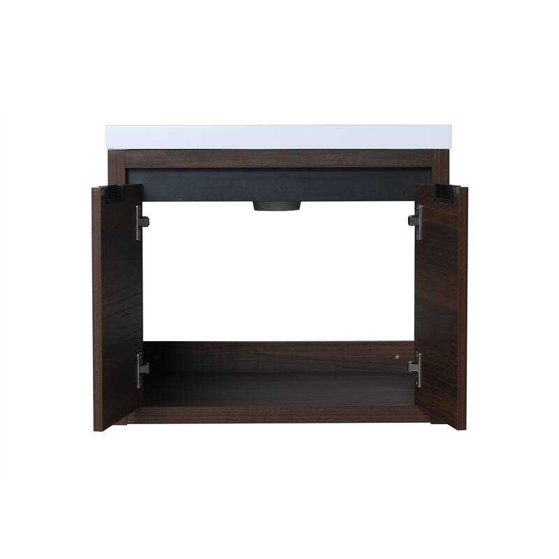 24 inch Bathroom Vanity with White Resin Top and Basin