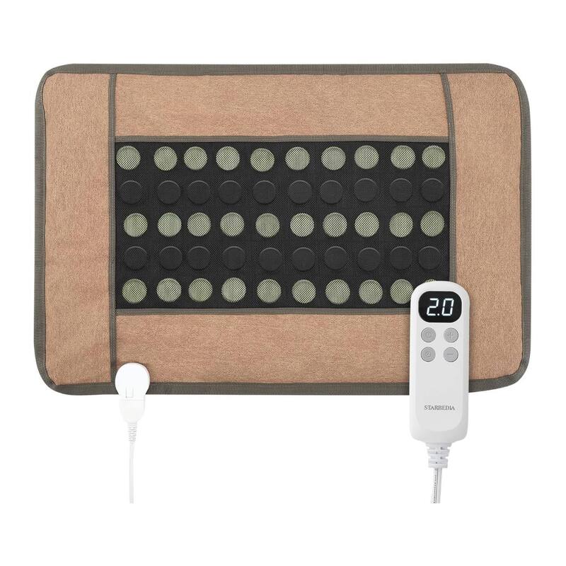 32"x21" Electric Natural and Tourmaline Far Infrared Heating Pad for Back - Brown
