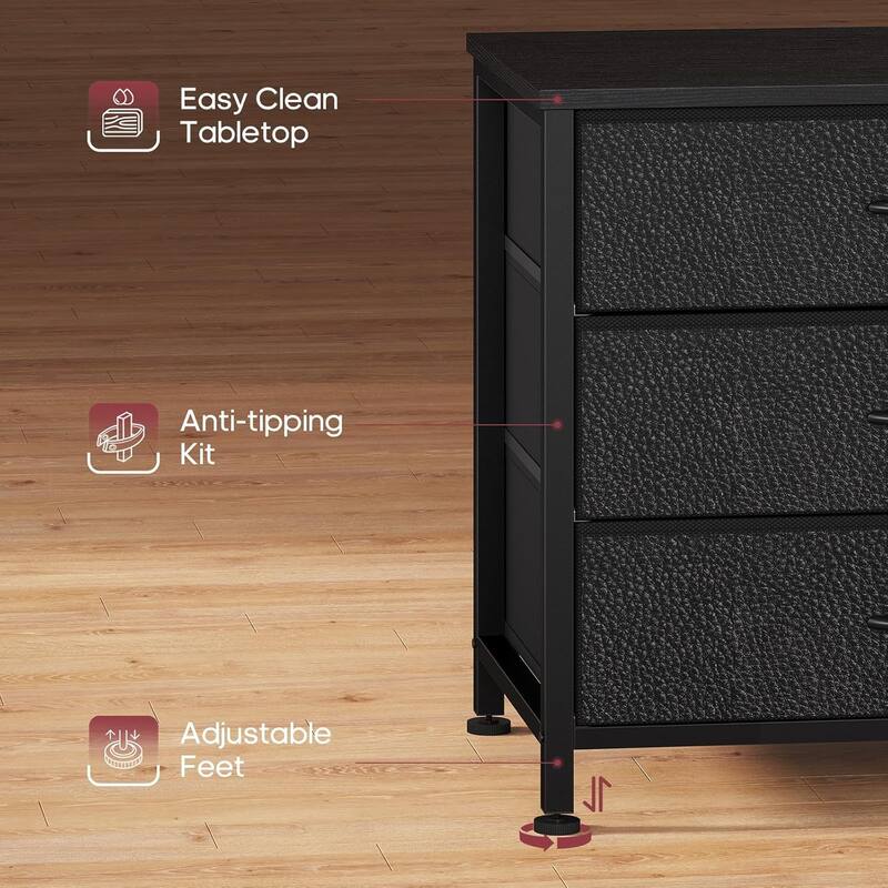 9-16 Drawer Dresser Fabric Storage Chests of Drawers Metal Frame