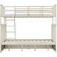 preview thumbnail 5 of 12, Contemporary Style Twin Over Full Bunk Bed with Sloping Ladder,Wooden Bunk Bed with Safety Guard Rails and Storage Drawers
