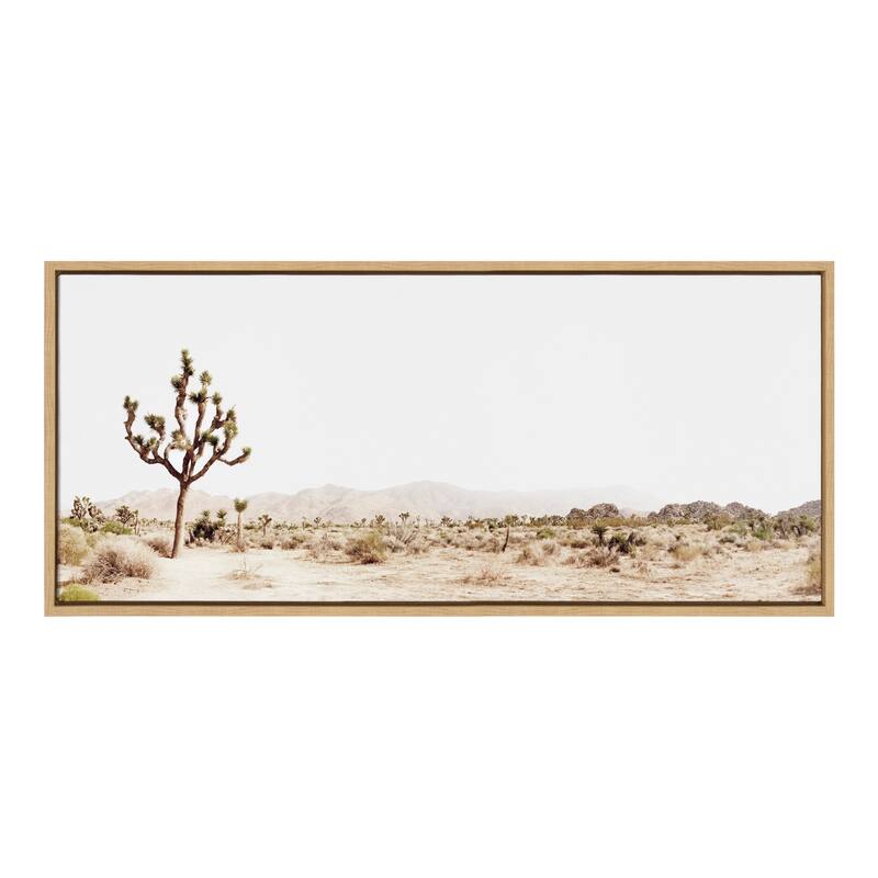 Kate and Laurel Sylvie Joshua Tree Framed Canvas by Amy Peterson - 18x40 - Plastic - Natural