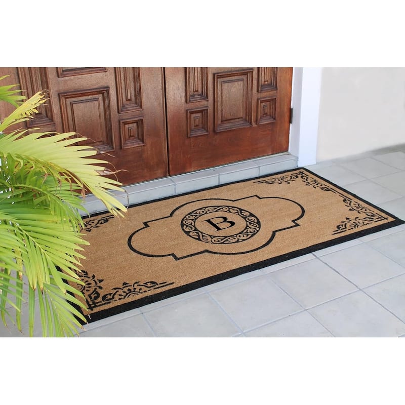A1HC Natural Coir 36" X 72" Monogrammed Non Slip Welcome Floormats Entrance Coir Double Doormat Monogrammed