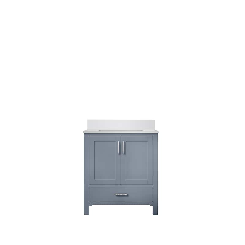 Jacques 30 in. W x 22 in. D White Bath Vanity and Cultured Marble Top - 30 Inch - Dark Grey