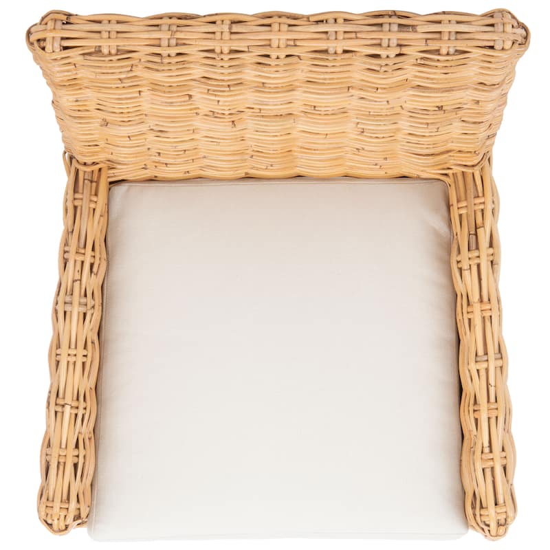 SAFAVIEH Winnifred Coastal Rattan Accent Chair with Cushion - 18.5" W x 22.8" L x 38.2" H - 19Wx23Dx38H