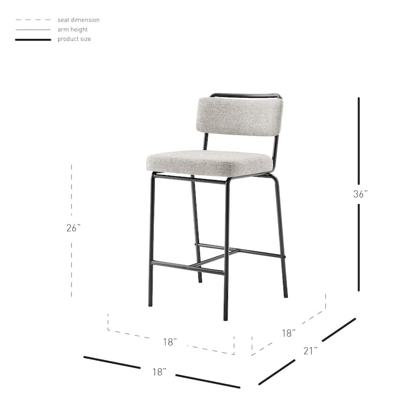 NPD Furniture Zander Chenille Counter Stool (Set of 4)