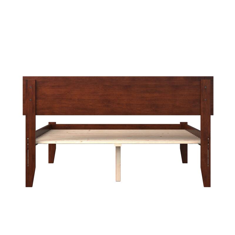 AFI Orlando Full Platform Bed with Charging Station in Walnut
