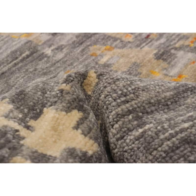 ECARPETGALLERY Hand-knotted Mystique Dark Grey Wool Rug - 9' 11" x 13' 11"