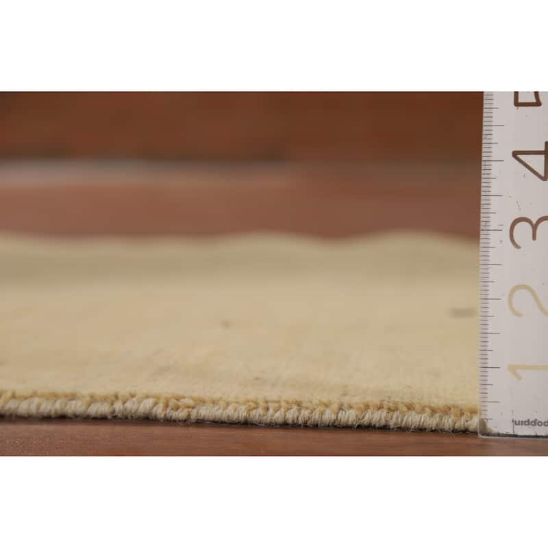 Beige Yellow Gabbeh Oriental Foyer Rug Handmade Wool Carpet - 3'1"x 6'4"