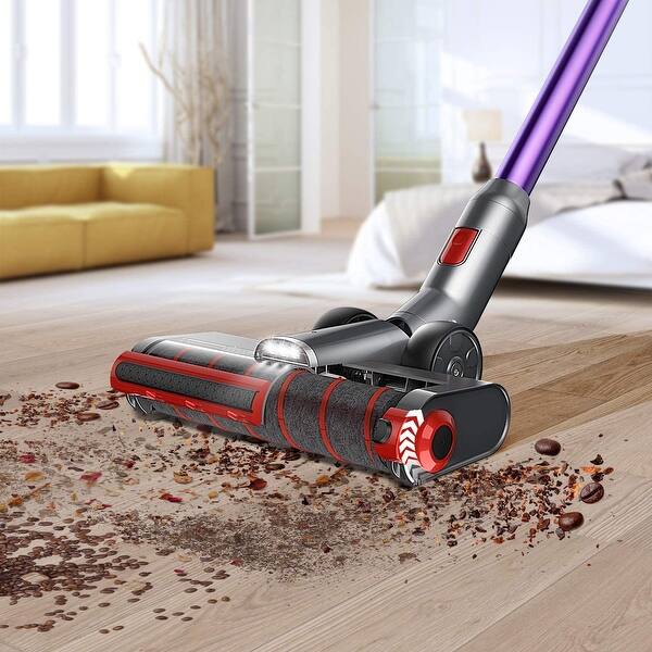 Jashen V16 Cordless Stick Vacuum Cleaner Cordless Stick Vacuum With Led Panel For Hardwood Floors Carpet Rug Pet Hair Purple Overstock 32313536