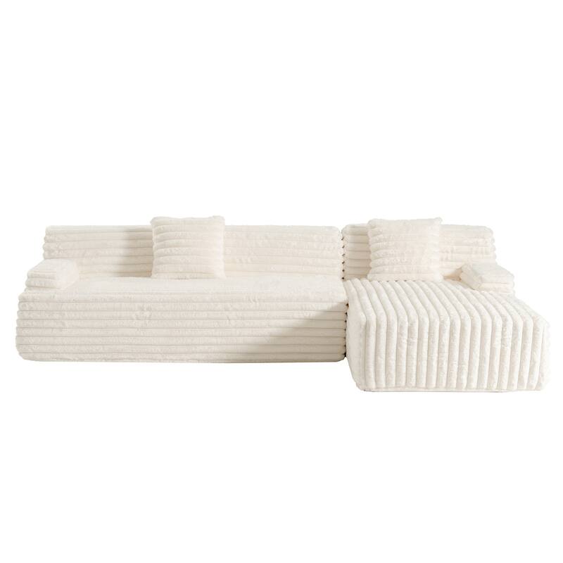 Modern Modular Cloud Sectional Sofa Free-Combined Couch with 2 Throw Pillows for Living Room