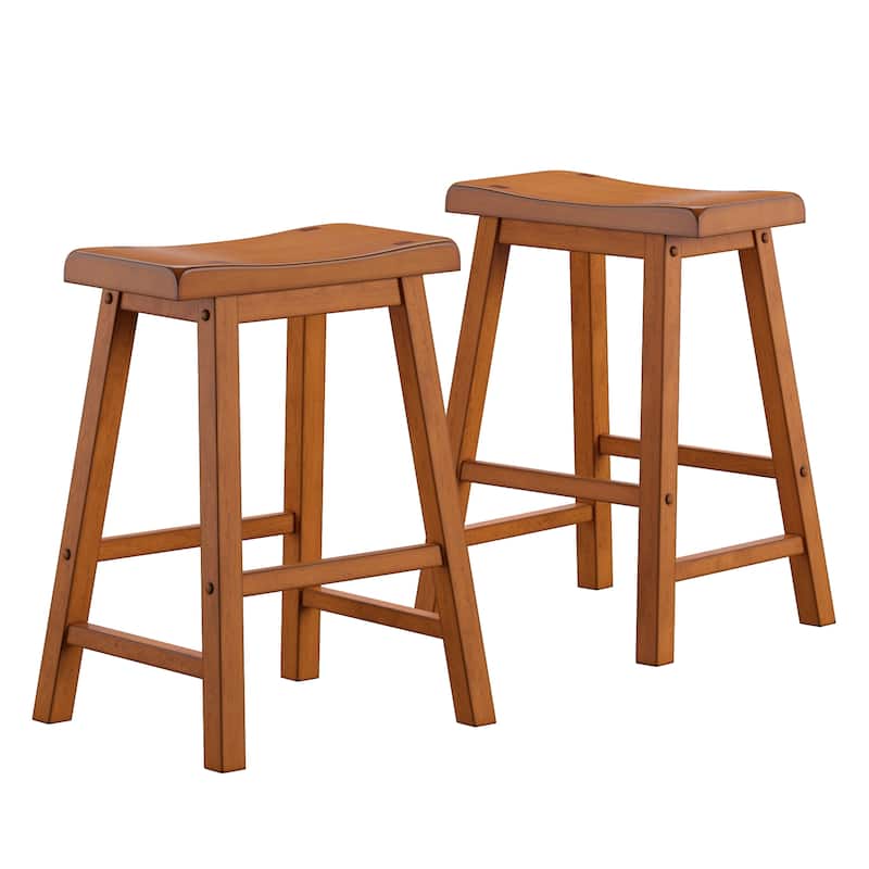 Salvador Saddle Seat Counter Stool (Set of 2) by iNSPIRE Q Bold - Honey Oak