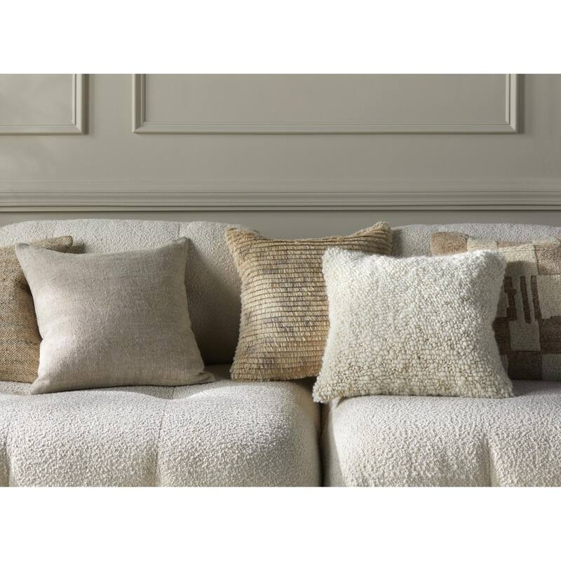 Paula Farmhouse Solid Color Accent Pillow - 18"L x 18"W - Cover Only