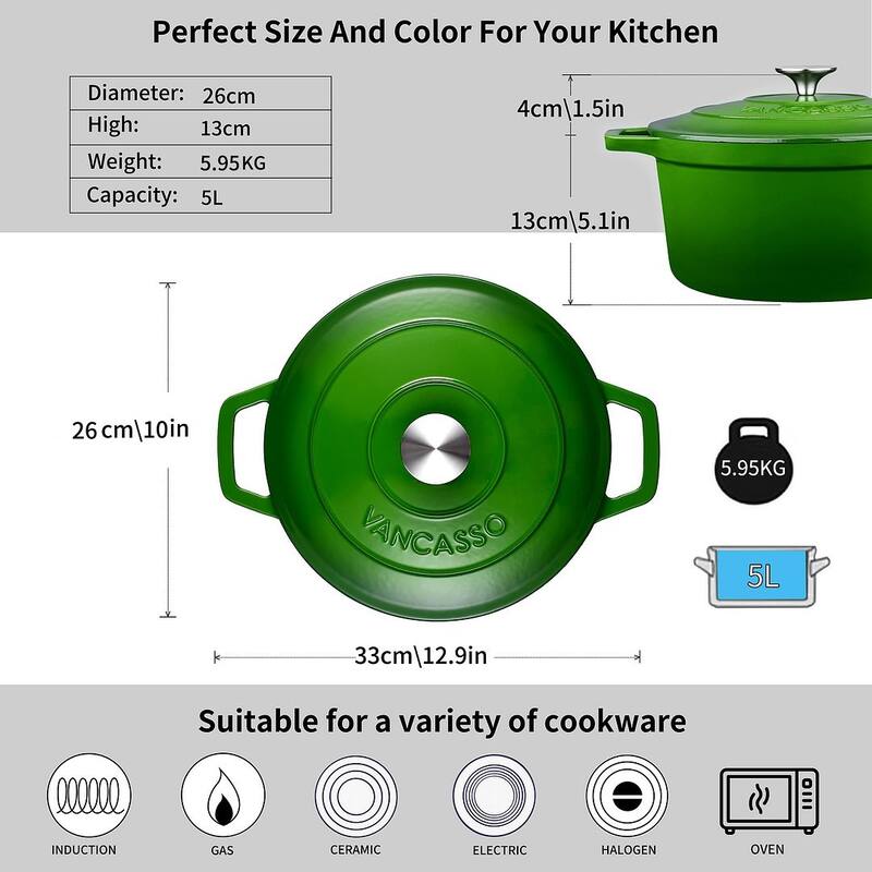 vancasso 5 Qt. Enemaled Cast Iron Dutch Oven