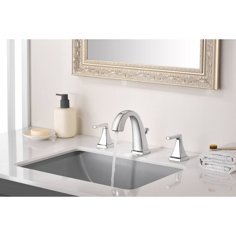 Ultra Faucets Lotto Collection 3-Hole Two-Handle Widespread Lavatory Faucet with Pop-Up Assembly