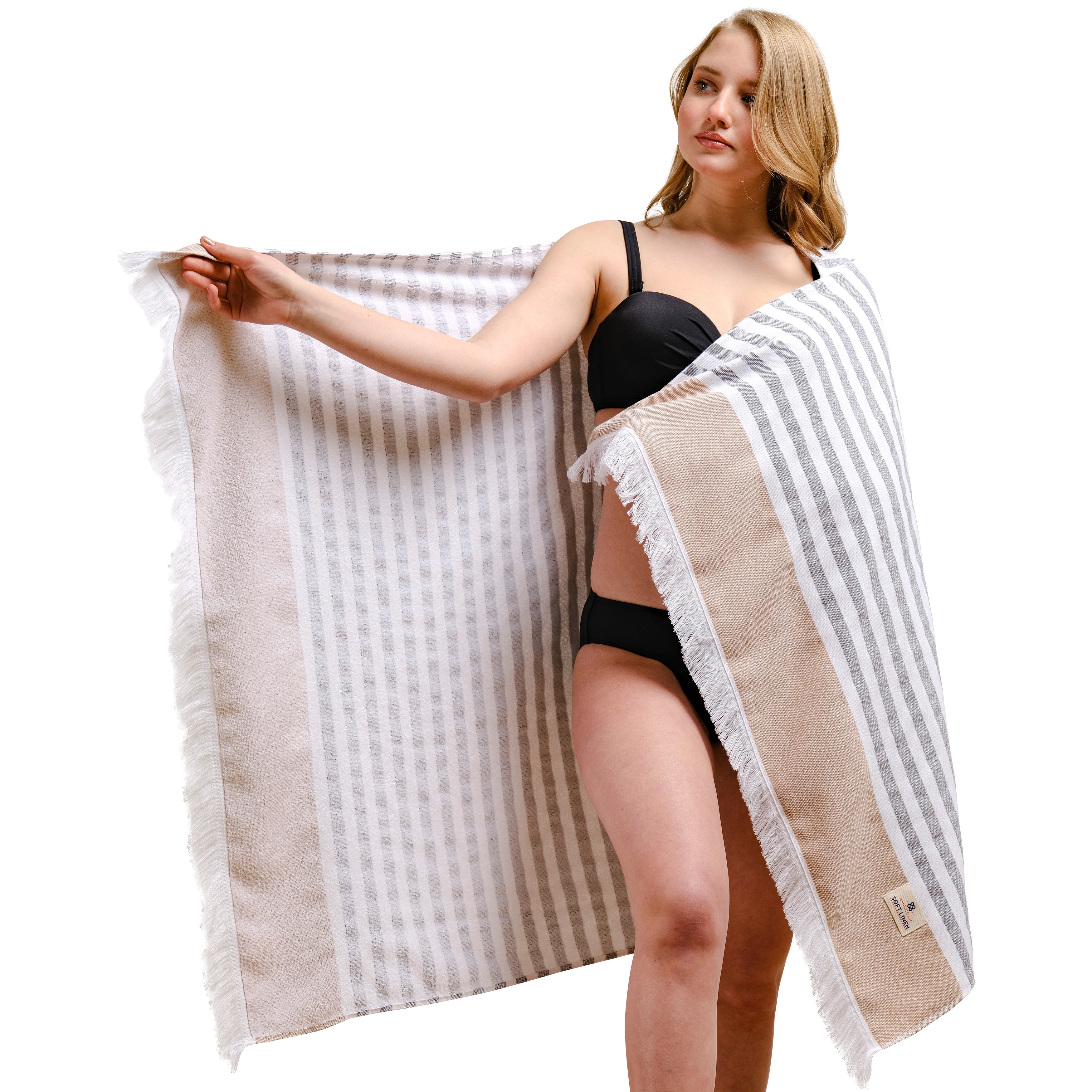 American Soft Linen Oversized Fingertip Towels, 35x70 inch