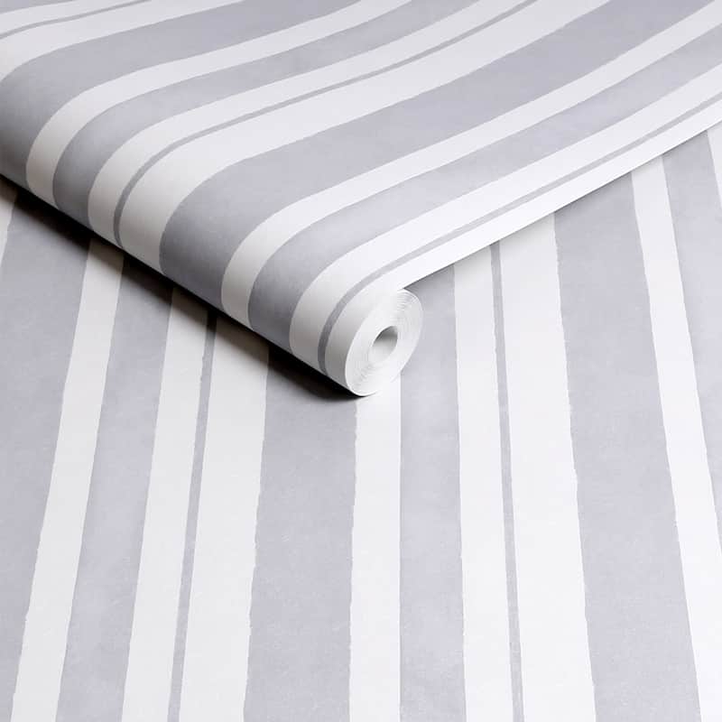 Shabby Chic by Rachel Ashwell Watercolour Stripe Grey Wallpaper