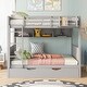 preview thumbnail 10 of 22, Full Over Full Bunk Bed with Twin Trundle and Bookshelf, Solid Pine Wood Frame, Separable Design, for Kids and Teens