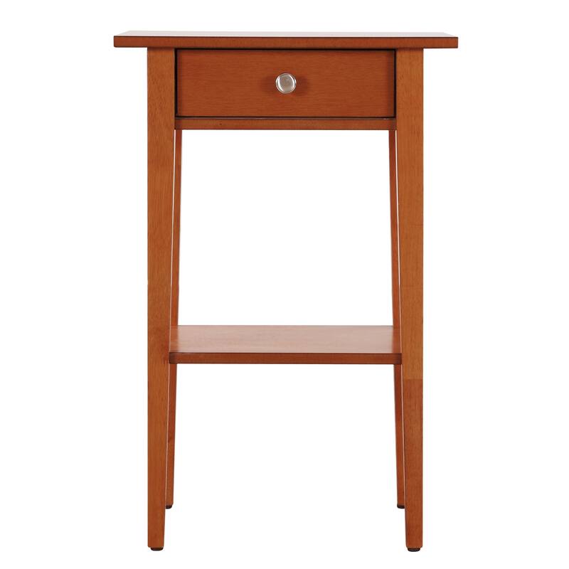 Oak Nightstand 28x18x14 Modern Bedside Table with Warm Finish, Minimalist Style and Compact Storage for Bedroom Use