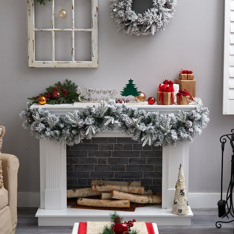 6Ft Christmas Garland with Lights - Holiday Decor, Festive Greenery, Warm White LED, Mantle & Staircase Decor - 72