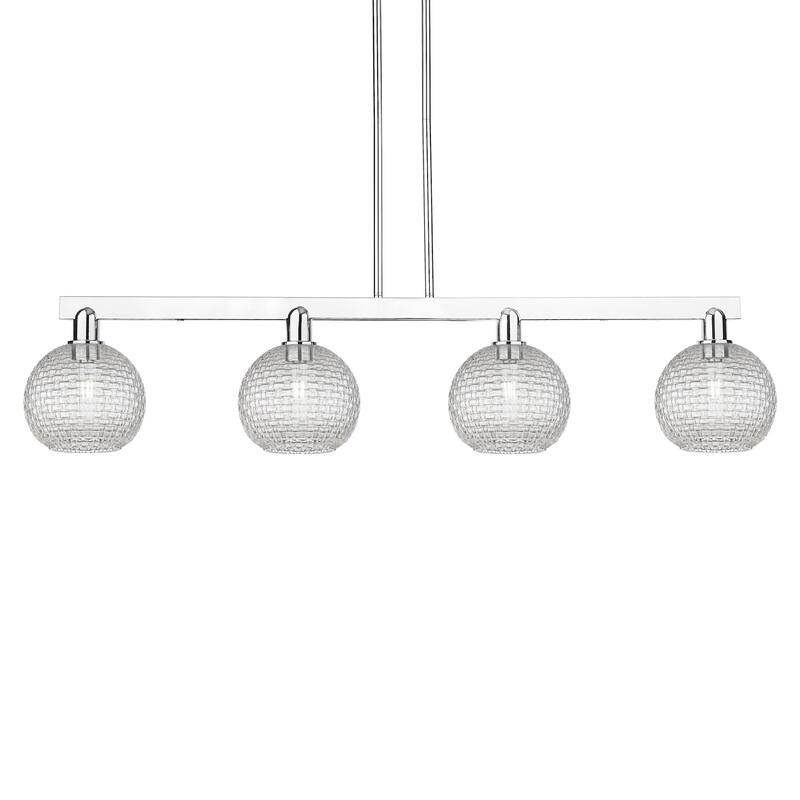 Innovations Lighting 716-4I-11-51 Athens Linear Athens 4 Light 51" - Polished Chrome / Clear Basketweave